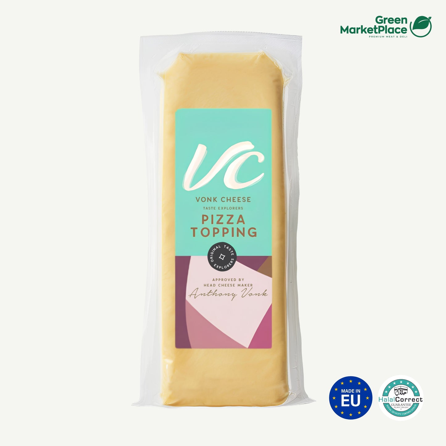 Vonk Cheese Mozzarella Pizza Topping Block of Green Marketplace PH