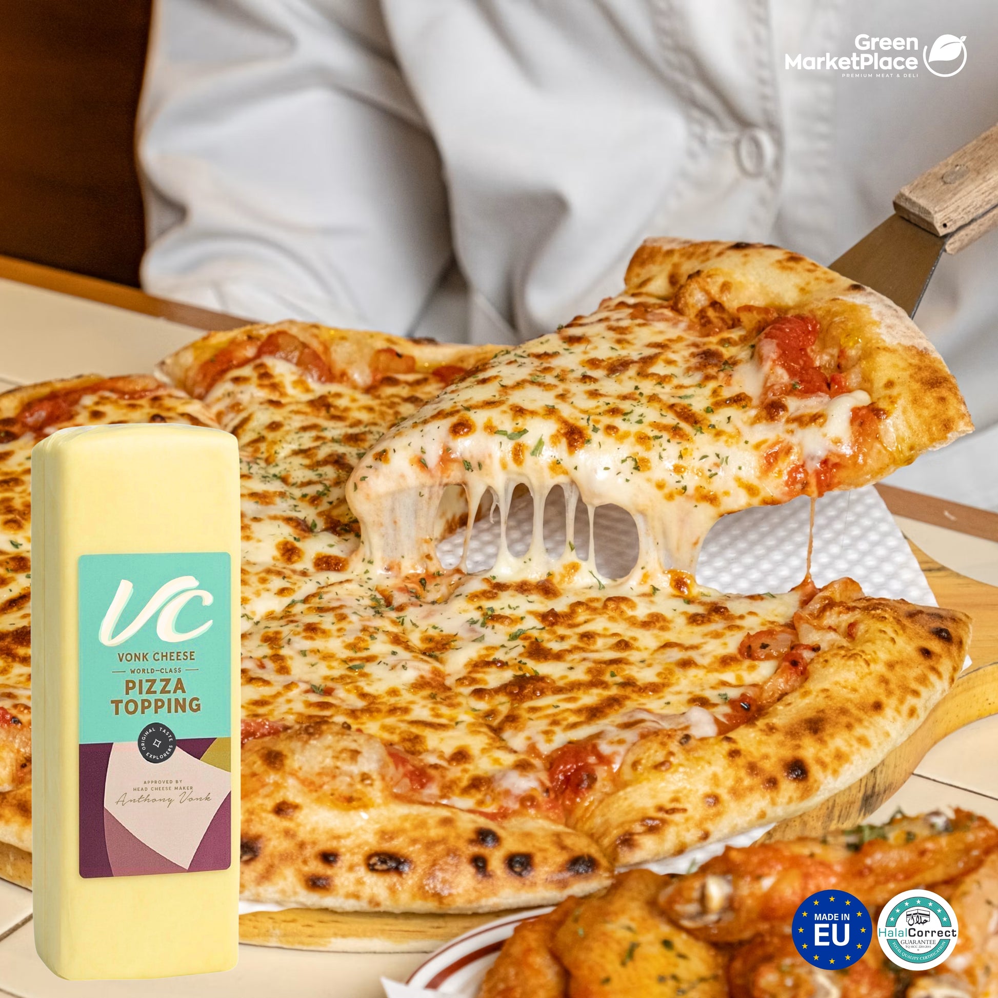Vonk Cheese Mozzarella Pizza Topping Block of Green Marketplace PH